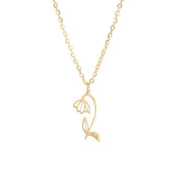 KKJOY Birth Month Flower Necklace for Women