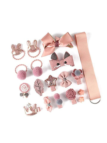 Pink Hair Clip Set for Girls (18 Pack)